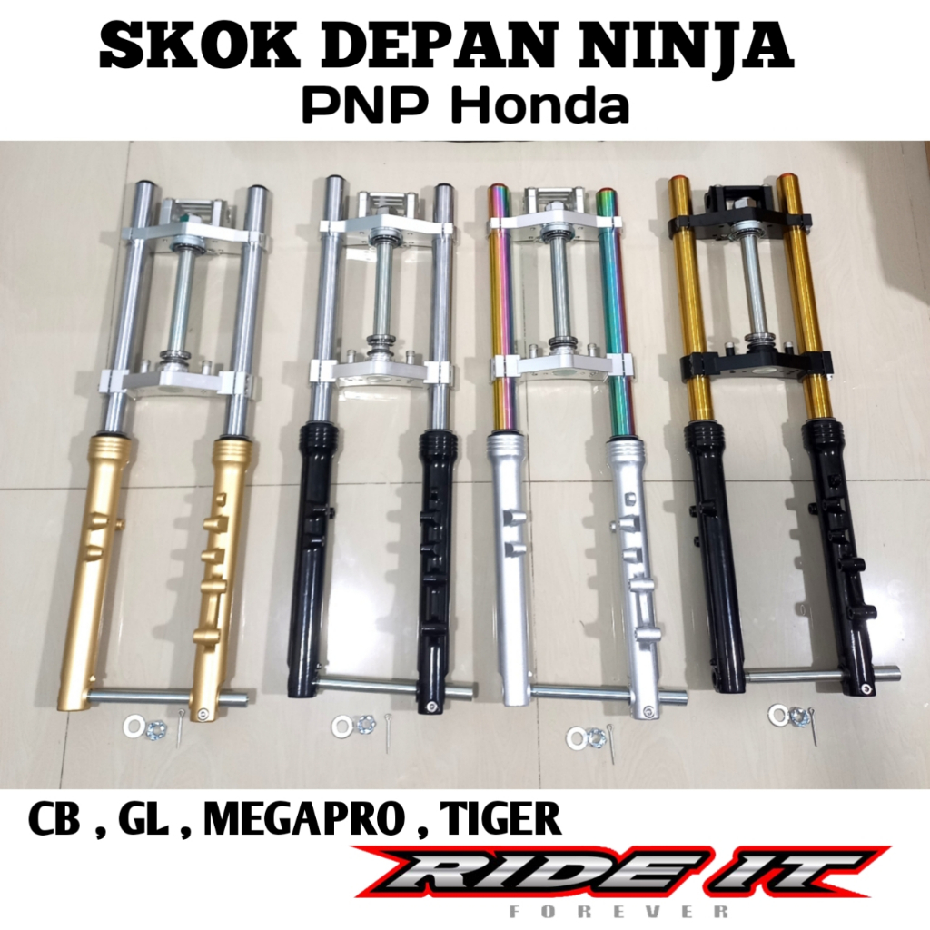 SHOCK SKOK DEPAN NINJA Ride it as gold PNP HONDA CB MP GL TIGER HEREX RIDE IT