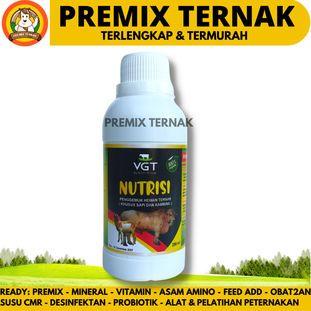 VGT NUTRISI SAPI 250 ml Original - VGT Sapi Penambah ADG Instan - VGT Ternak Sapi Kambing Domba