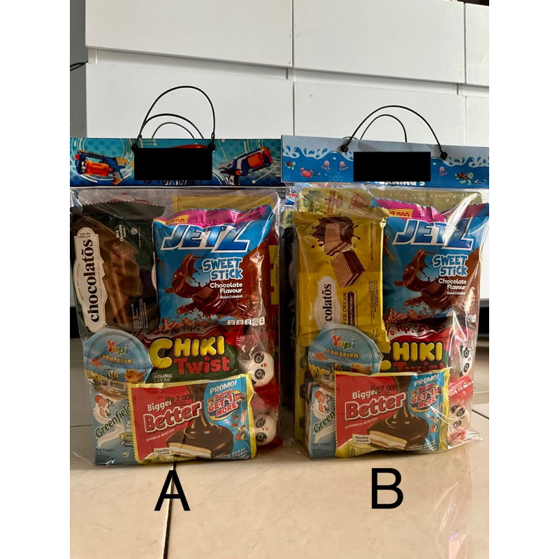 

Parcel suvenir hampers hamper Ulang Tahun anak custom label kemasan plastik uk. 25x40