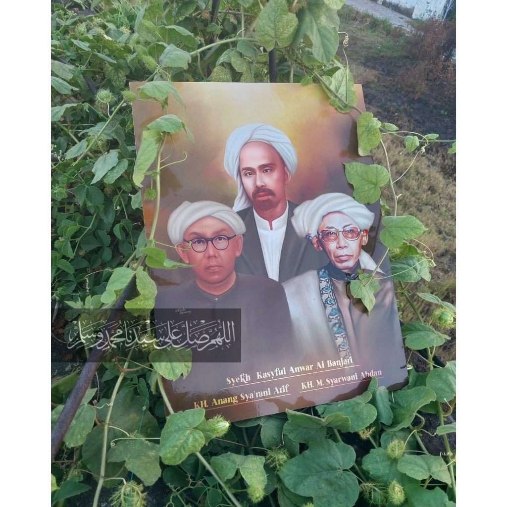 Lukisan KH. Kasyful Anwar & KH. Anang Sya’rani Arif & KH. Syarwani Abdan di Papan MDF ukuran (30x40 
