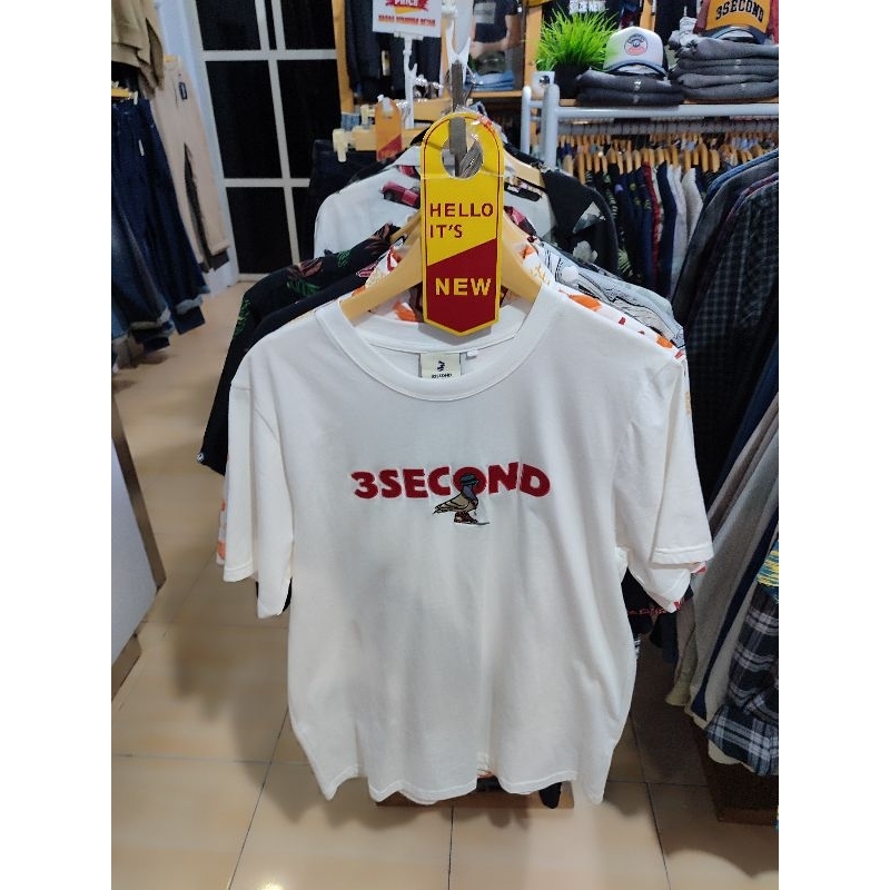 kaos 3second putih cerah, 100% original