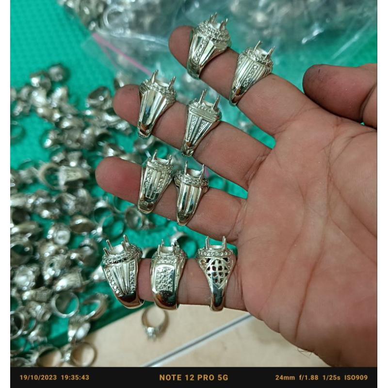 cincin alpaka ring permata model kuku gigian 1kodi akik gems kating cutting facet