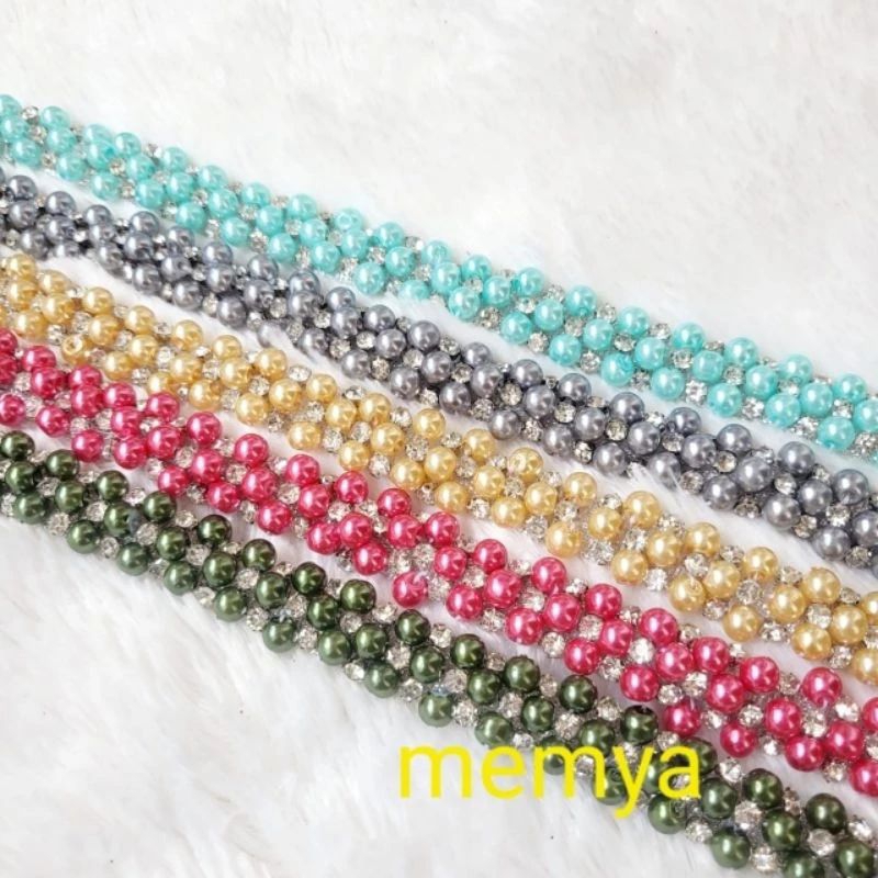 Renda payet mutiara aksesoris tambahan kombinasi permata cangkang