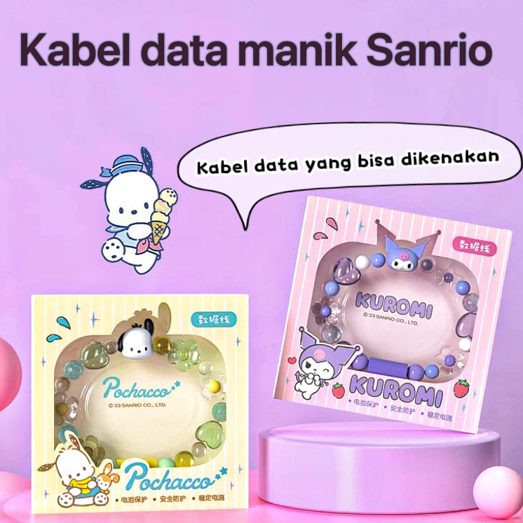 【Kabel Data & Gelang】 Sanrio Kuromi Pochacco Kabel PengisianKabel Pengisian Kabel USB Untuk Iphone T