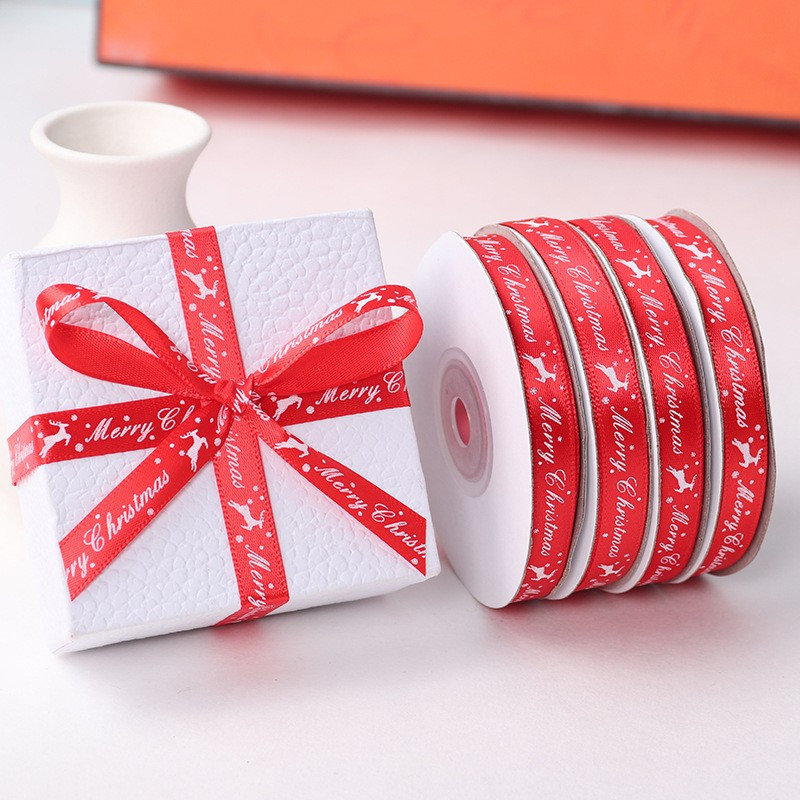 

(1 ROLL= 22 METER) pita satin natal pita satin Merry Christmas pita