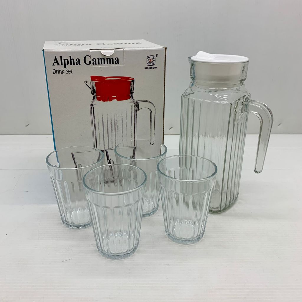Pitcher Set 4 in 1 / Gelas Teko Kado isi 4 Bahan Kaca Murah / Pitcher Set 4 in 1 Import Sudah Termas