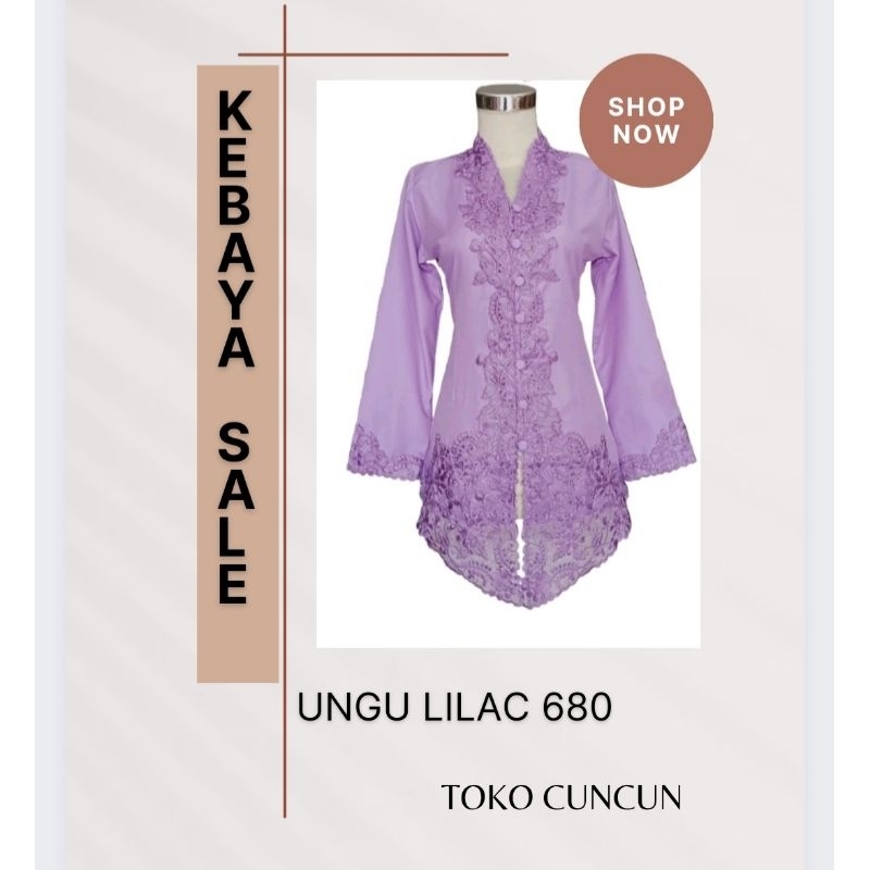 KEBAYA ENCIM BORDIR UNGU LILAC LILY 680 Kebaya modern Atasan kebaya