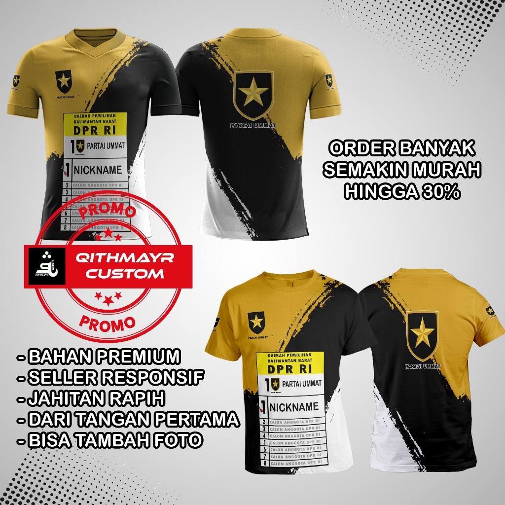 KAOS ATASAN BAJU PARTAI UMMAT SUBLIMATION TERBARU 2024 TERMURAH