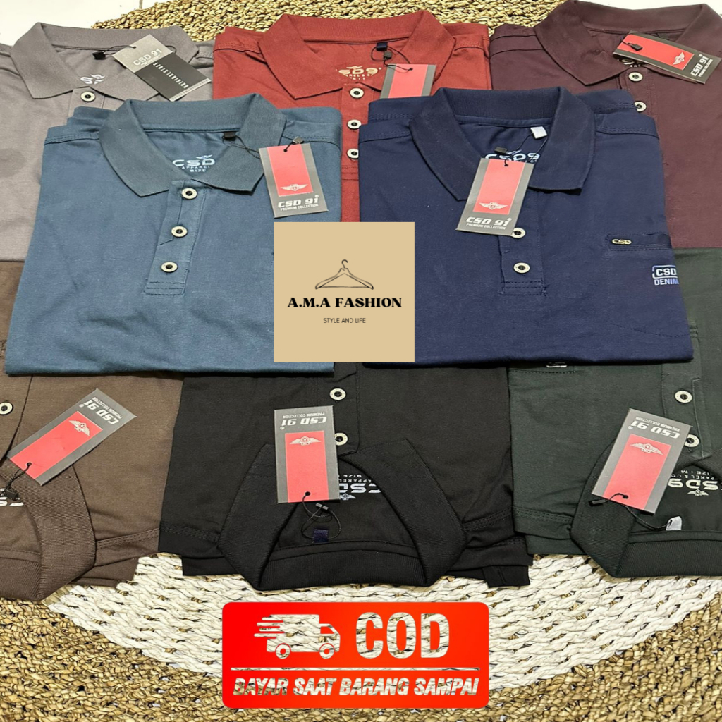 Kaos Distro CSD 91 Polo Kerah Lengan Pendek Pria Brand | Kaos CSD 91 Kerah Lengan Pendek Tersedia Uk
