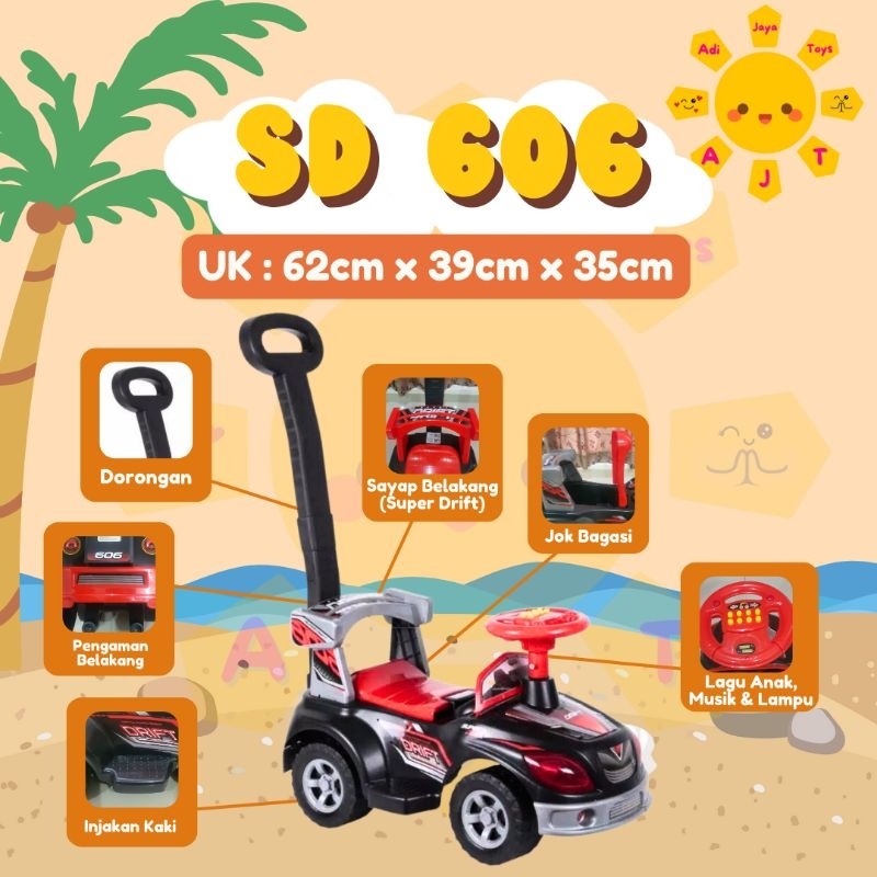 mobil sedan shp sd 606 mobil dorong anak musik swift drift winny will - mobilan anak duduk - mobil d