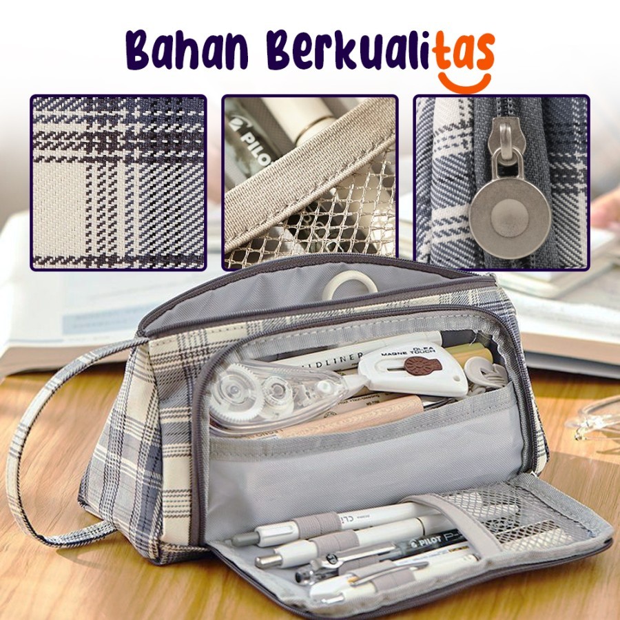 

Tempat Pensil Case Kuliah Sekolah Kantor Storage Bag Pena Kosmetik