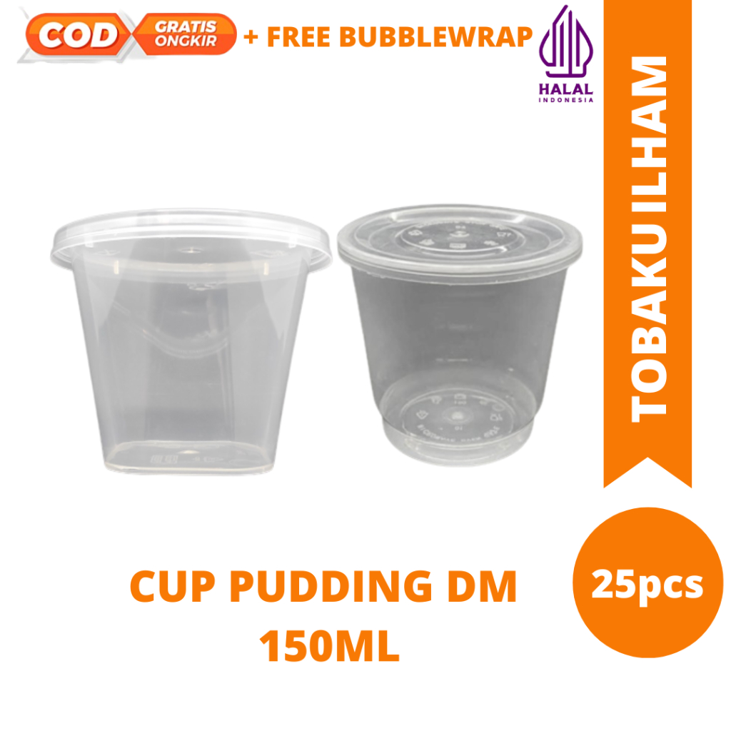 Cup Pudding DM 150 25pcs / cup Pudding plastik 150ml