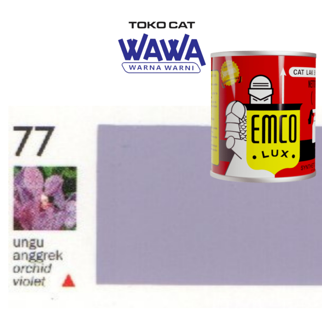 Emco Lux cat kayu dan besi sintetis UNGU ANGGREK 77 _"SEGITIGA"_ 1kg