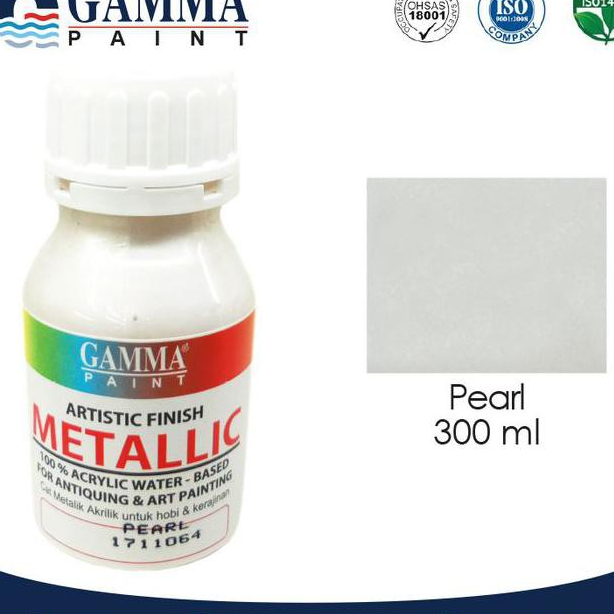 

gamma Metallic Artistic Finish Acrylic Paint - Pearl 300gr