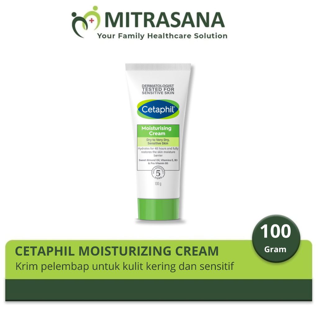 Cetaphil Moisturizing Cream 100 Gram - Krim Pelembap untuk Kulit Kering dan Sensitif