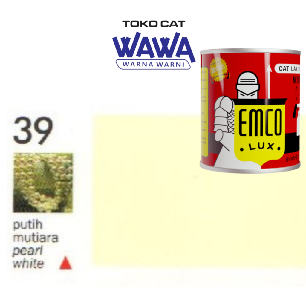 Emco Lux cat kayu dan besi sintetis PUTIH MUTIARA 39 _"SEGITIGA"_ 1kg