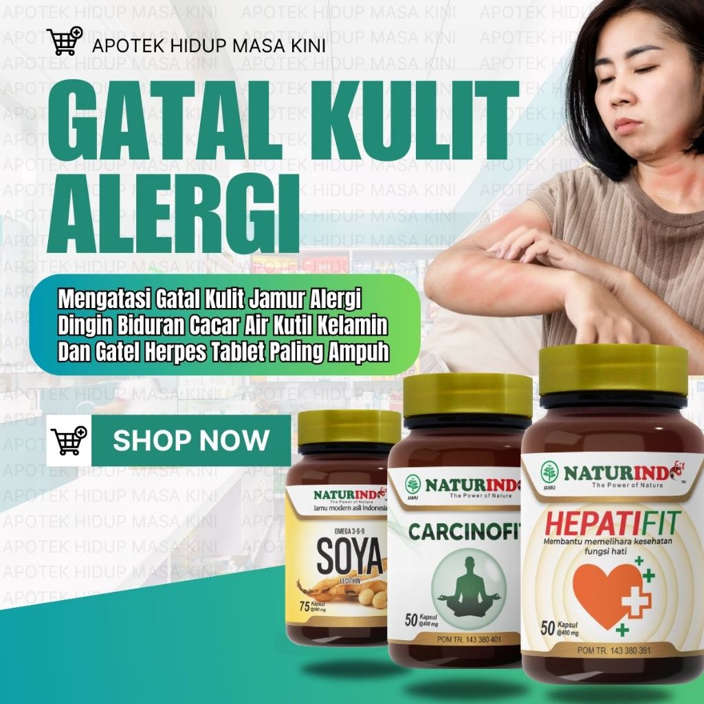 Obat Gatal Kulit Alergi Biduran Cacar Air Kutil Dan Gatel Herpes Tablet Herbal Alami Tanpa Efek Samp