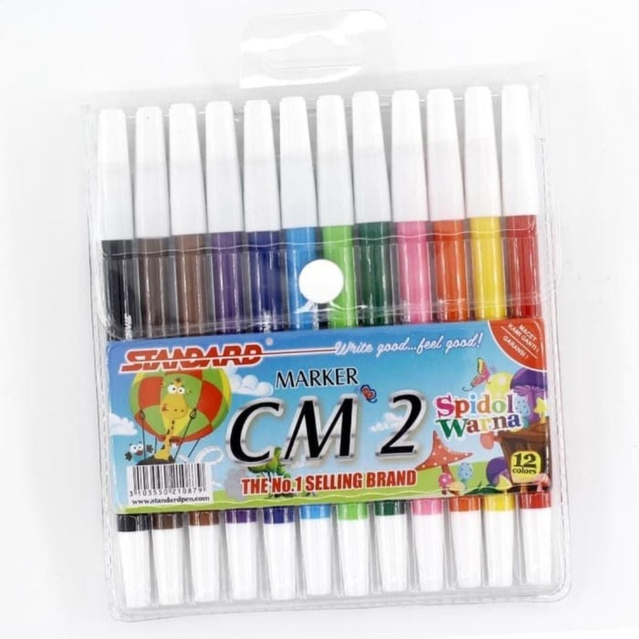 

Spidol 12 Warna Mix / CM2 / CM 2 Mix 12 Color - Standard Coloring Marker ( Spidol Isi 12 pcs Warna Warni )