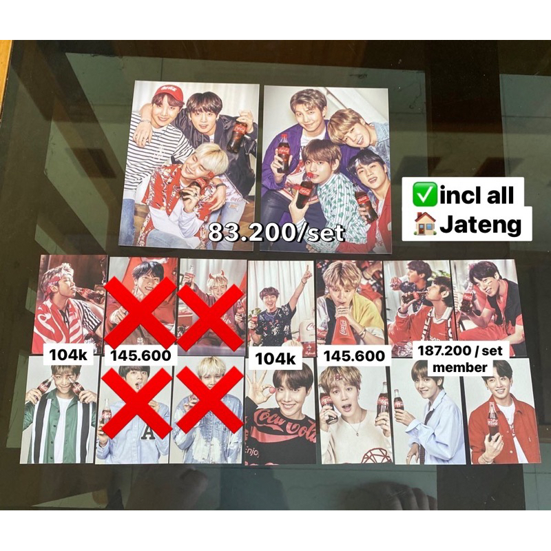 OFFICIAL PHOTOCARD BTS COCA COLA JAPAN RM NAMJOON SEOKJIN YOONGI SUGA J-HOPE HOSEOK JIMIN TAEHYUNG V