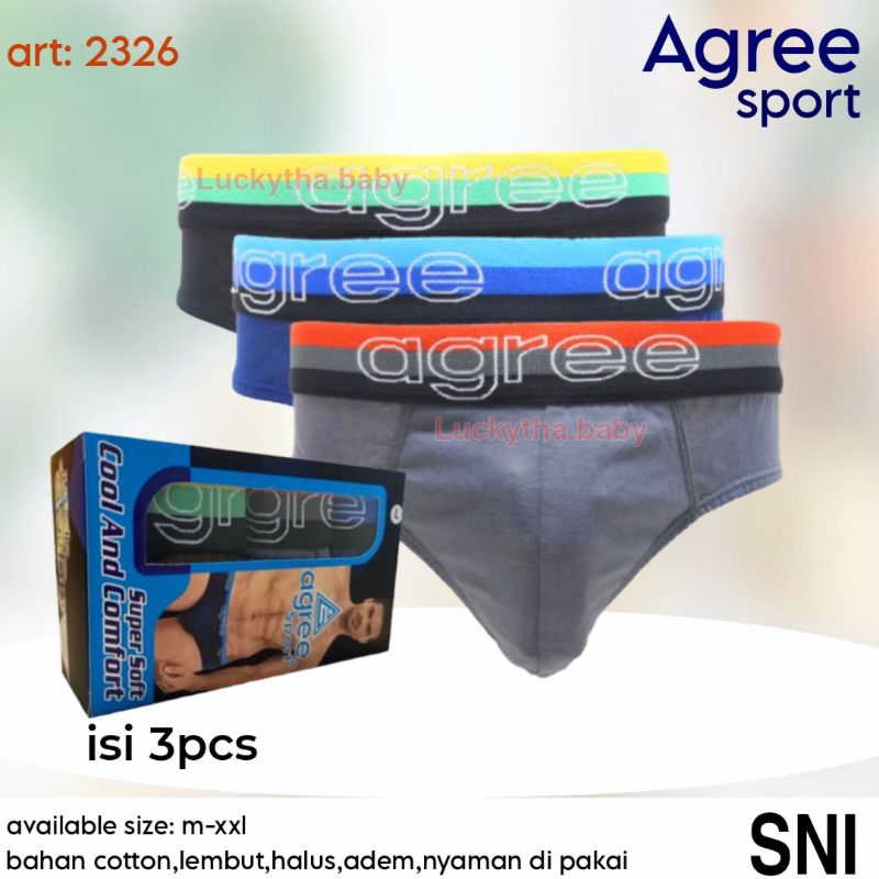 Celana dalam  pria agree sport 2326 karet boxer / CD agree sport