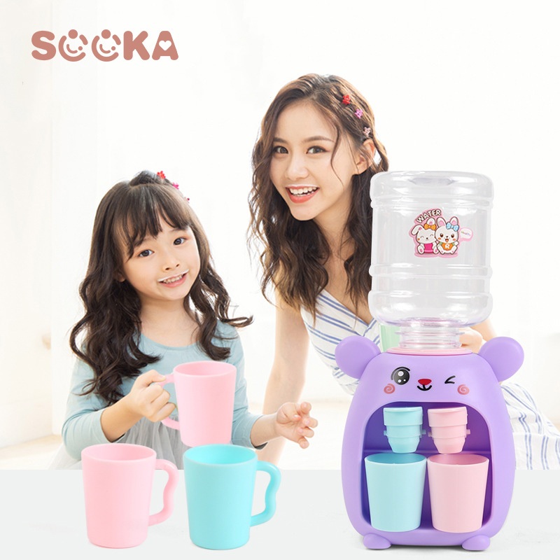 Select x Sooka Dispenser Air Mini-Kelinci Lucu dan Bebek Simulasi Anak Menyenangkan Dispenser Air Mini Dispenser Air Ganda Mainan Rumah Bermain Mesin Jus SK-GCG1101