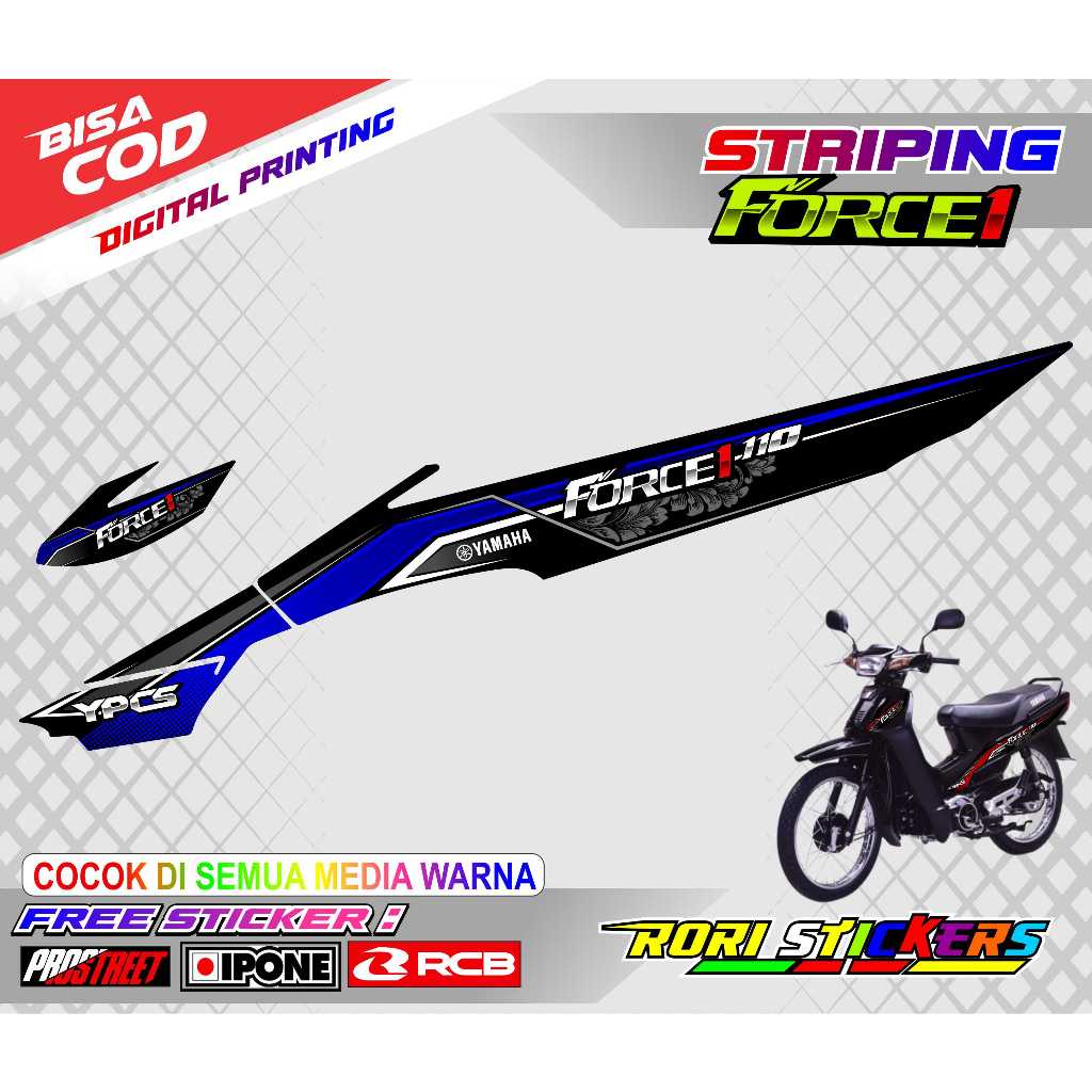 STRIPING VARIASI MOTOR YAMAHA FORCE 1 / STICKER LIST VARIASI YAMAHA FORCE 1