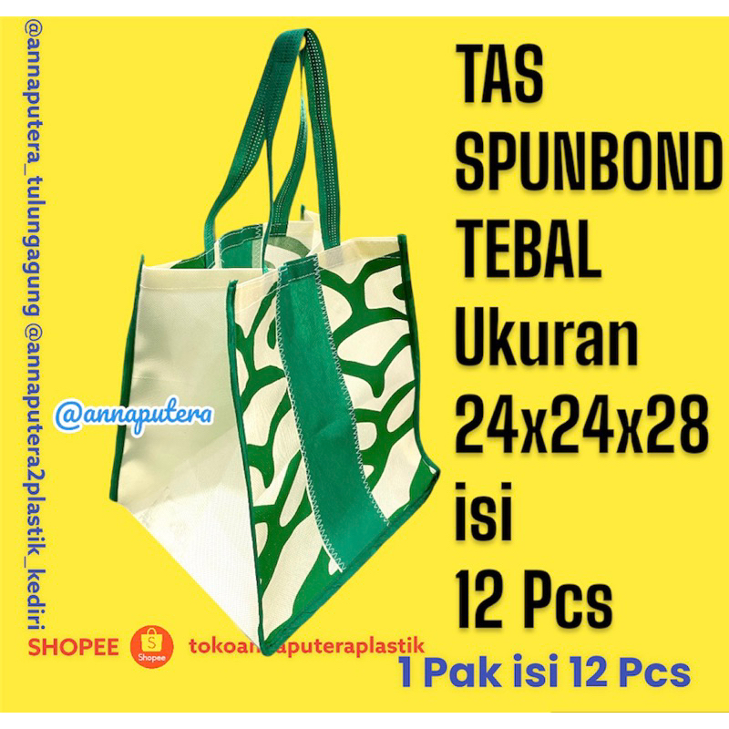 TAS Spunbon Tebal 24x24x28cm Motif isi 12pcs