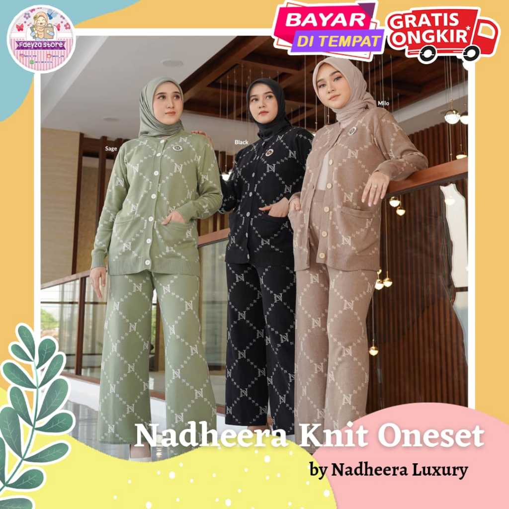 [HARGA TERPISAH] SPECIAL PRICE  Nadheera Knit Oneset ORI by Nadheera Luxury Setelan Wanita bahan Kni