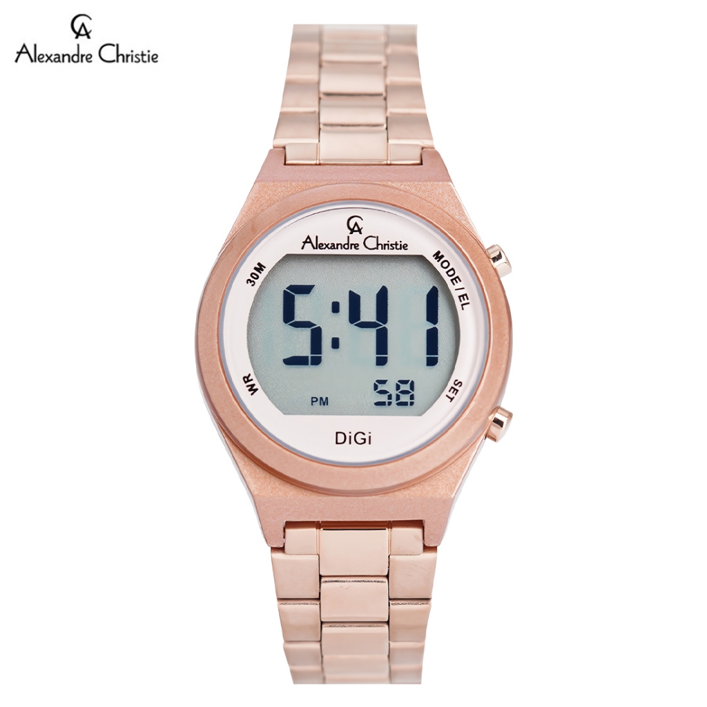 Alexandre Christie 9385 LHBRGPN Jam Tangan Digital Wanita - Rosegold Light Pink - Stainless Steel