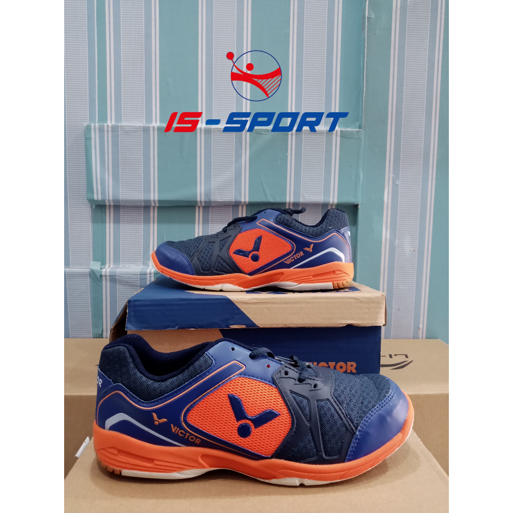 SEPATU BADMINTON VICTOR VS 461 BIRU ORANGE ORI