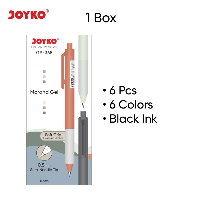 

Gel Pen Pulpen Pena Joyko GP-368 Morand Gel 0.5 mm - harga 1ktk isi 6pc