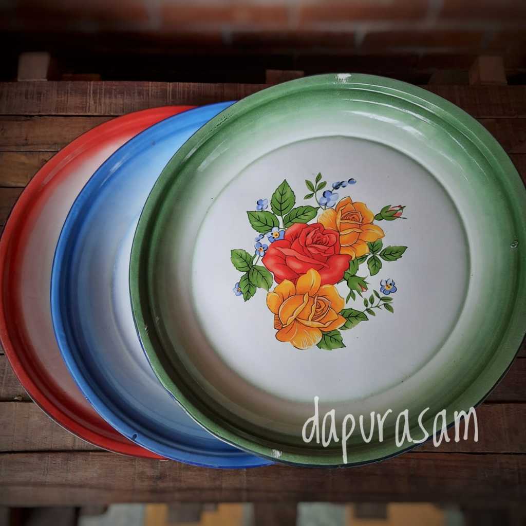 Nampan Jumbo 50cm dan 60cm Enamel Vintage