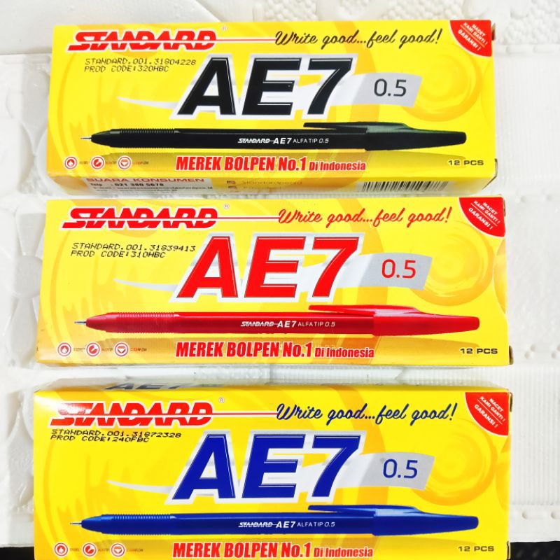 

Pulpen Standard AE7 0.5mm 1 pak isi 12 pcs
