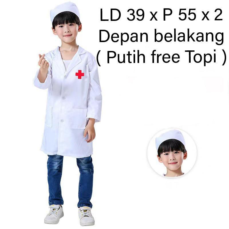Baju Medical Dokter Anak / Baju Dokter Anak/ Celemek Dokter Anak