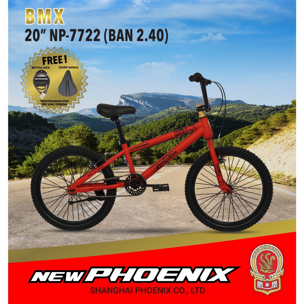 SEPEDA ANAK BMX 20 INCH BAN 2.4 NEW PHOENIX STAR BISA DI POMPA UNTUK ANAK USIA 8-12 TAHUN BUKAN TANG