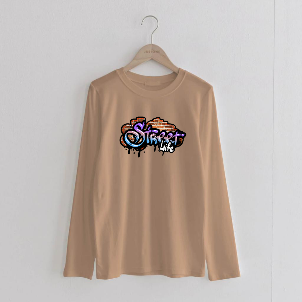 kaos katun combed PANJANG GRAPITI STREET pria wanita TERLARIS