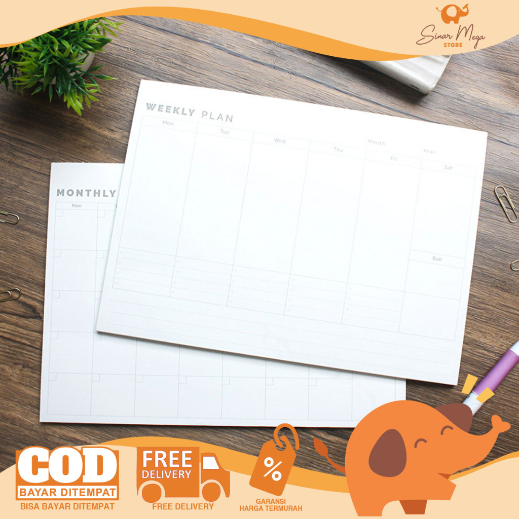 

Panmomo Weekly Monthly Planner Memopad / Buku Jadwal Agenda Mingguan Bulanan Simple