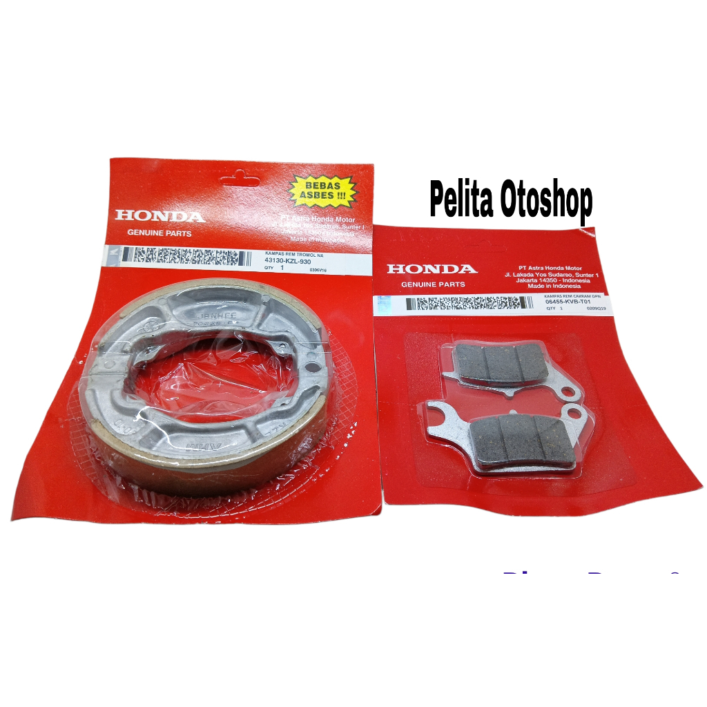 Kampas Rem Depan + Kampas Rem Belakang Beat / Vario Cbs / Beat fi / Vario Fi.