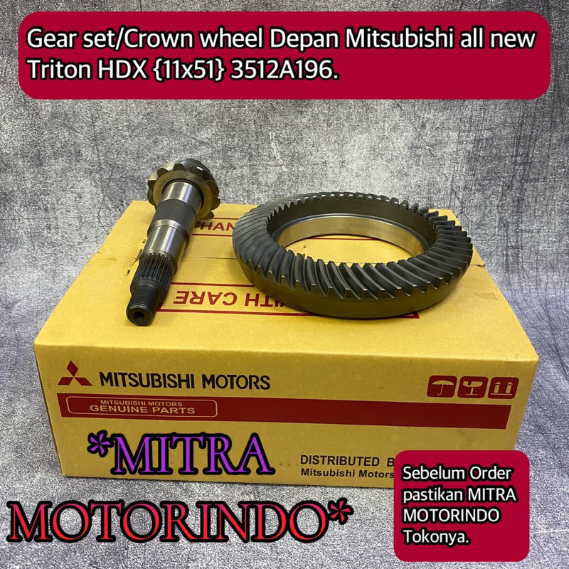 Gear Set/Crown Wheel Depan Mitsubishi All New Triton HDX 11X51 3512A196