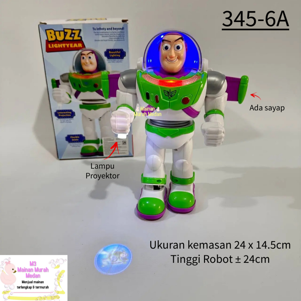 M3 - Toy Story 4 Buzz Lightyear Space Robot Sound Toy Mainan Robot Toys Story Buzz Lightyear Sayap S