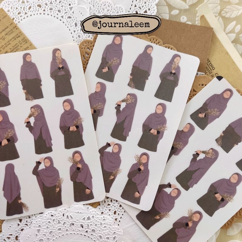 

[Journaleem] Isi 6Pcs Desain Sticker Sheet Muslim Deco Jurnal Quran Journaling Scrapbook Laptop Notebook Hp etc