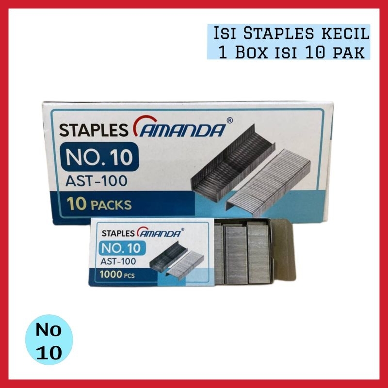 

ISI STAPLES NO 10 MURAH ( 1BOX ISI 10 PAK )