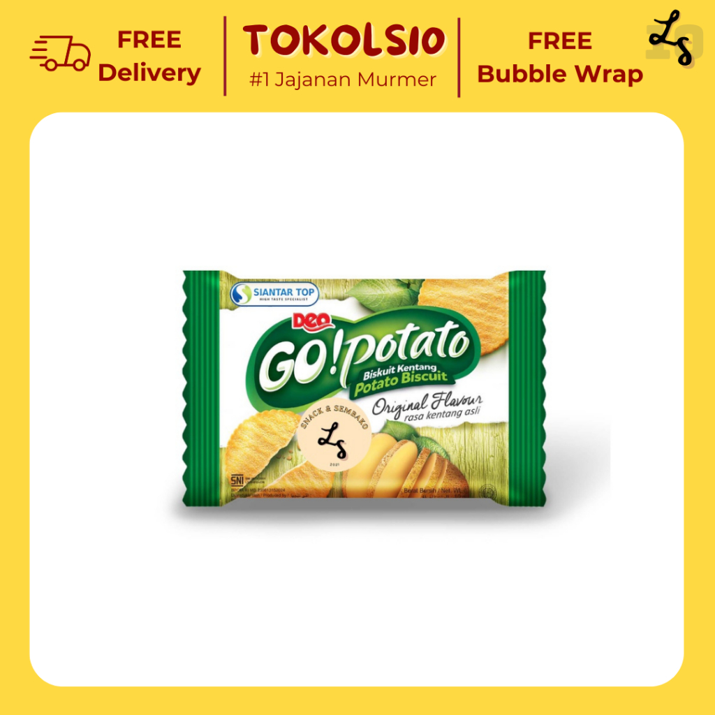 

Deo Go! Potato Renceng Biskuit Kentang Ecer 500/1000 isi 20 pcs