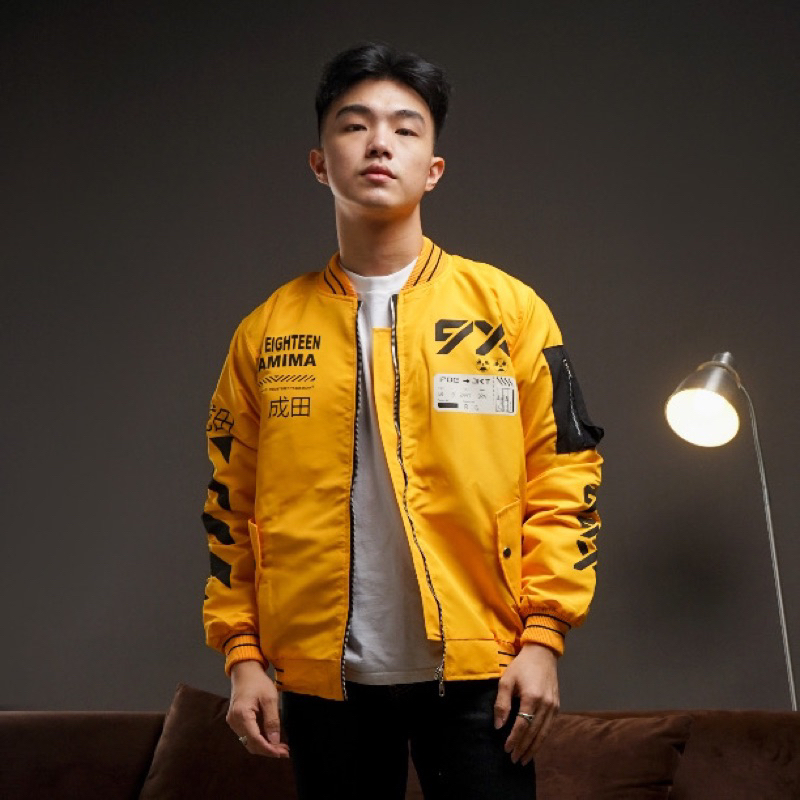 JACKET BOMBER PARASUT MOTIF BORDIR COWOK/CEWEK