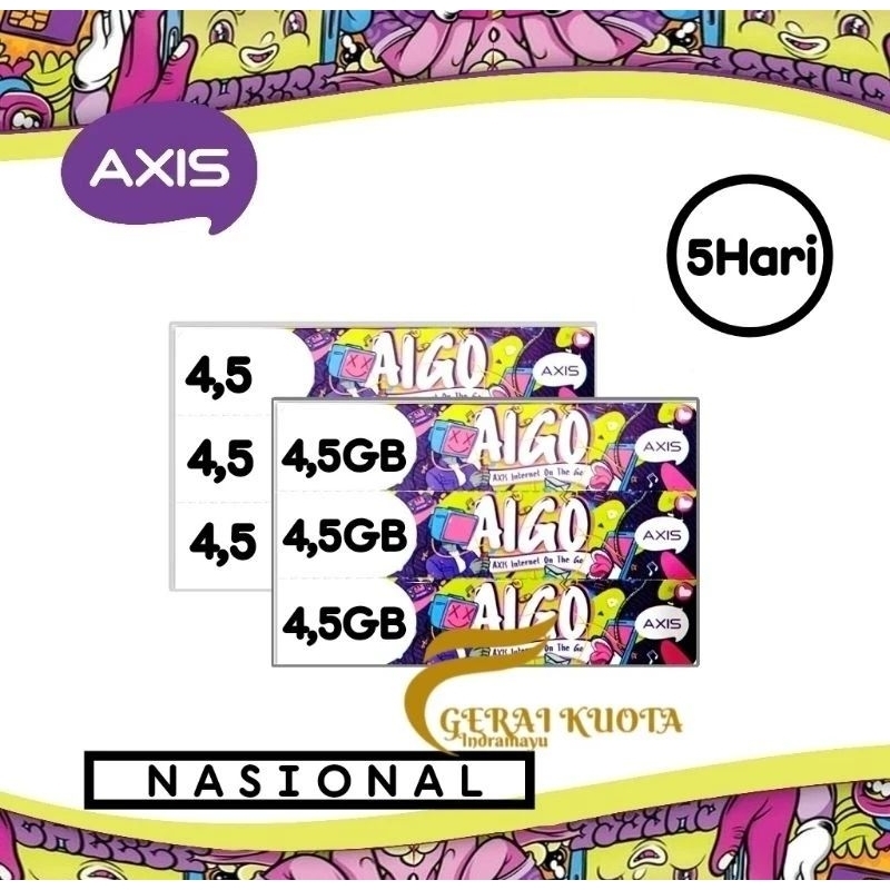 Axis 4,5GB 5Hari [ Voucher Data Aigo Fisik ]