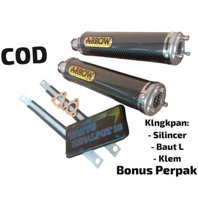 Silincer Knalpot Arrow Carbon Motor 2 tak Ninja R RR Ss Fiz R Satria 2 Rx king Rxz RJ dll