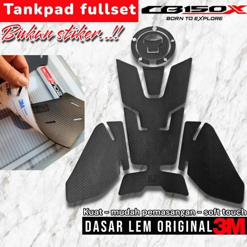 Tank pad CB159X Pelindung Tanki CB150X Kalep Hitam Motif carbon