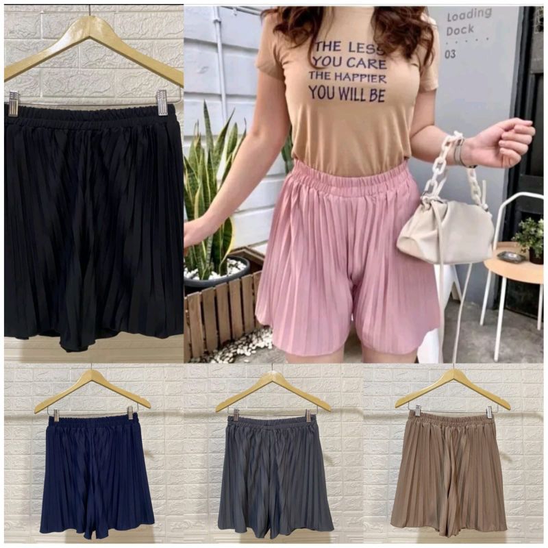 Hotpants jumbo plisket || celana pendek wanita || celana santai