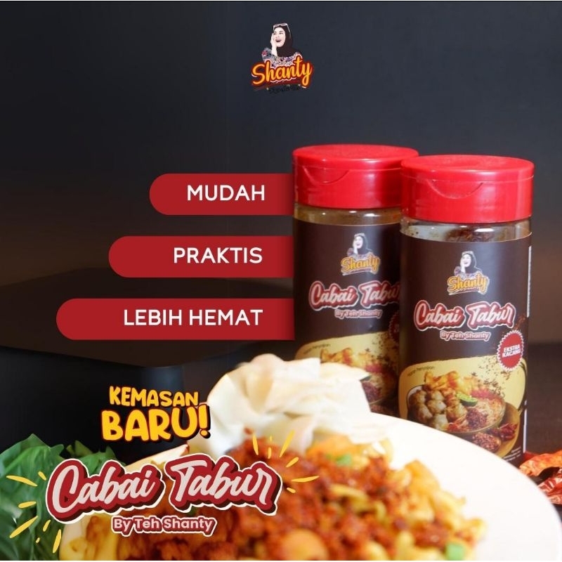 

HG "BUMBU DAPUR" - Cabai Tabur Extra Kacang by Teh Shanty Kemasan Botol 100 gram