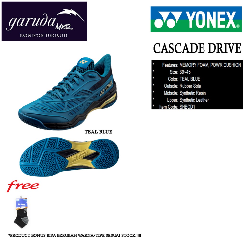 Sepatu Badminton Yonex Cascade Drive Teal Blue / YONEX Power Cushion CASCADE DRIVE